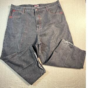 Southpole Men’s 48 Black Wide-Leg Baggy Denim Jeans Streetwear Y2K Hip Hop Urban